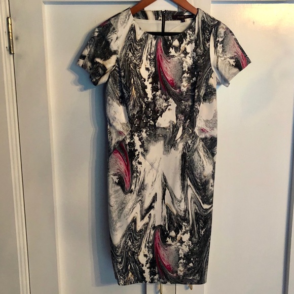 Rachel Roy marble print short sleeve dress Sz 2 - Picture 4 of 7